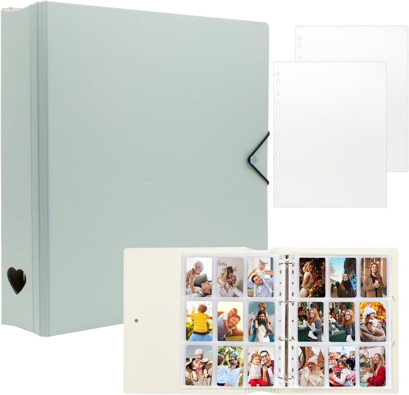 Ablus A4 Kpop Photocard Binder, 4 Ring Binder Photo Album for 2 x 3 inch photos, Kpop Photocard Holder Book with 25 Pages 9 Pocket (Mint) - Image 1